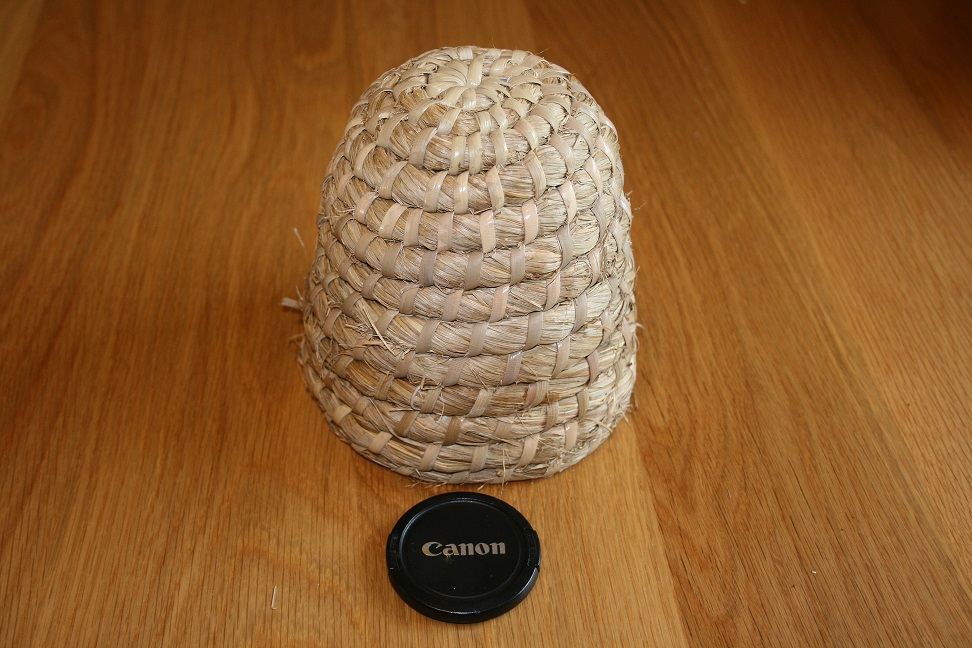 Miniature grass and rattan skep suitable for casts or shop window 